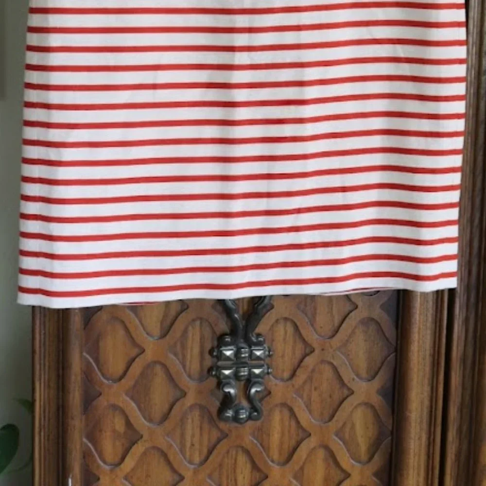 J. CREW No. 2 Pencil Skirt in Deck Stripe Style # 82131 - Red, Size 2 - Picture 5 of 16